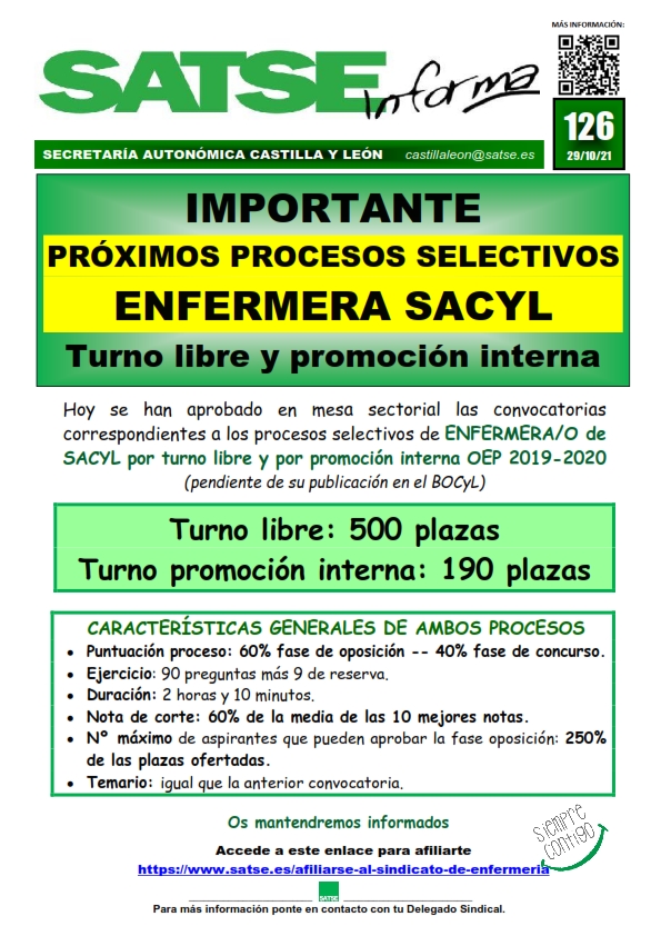 S.I. 126-21 INFORMACION OPE ENFERMERA T LIBRE y P INTERNA