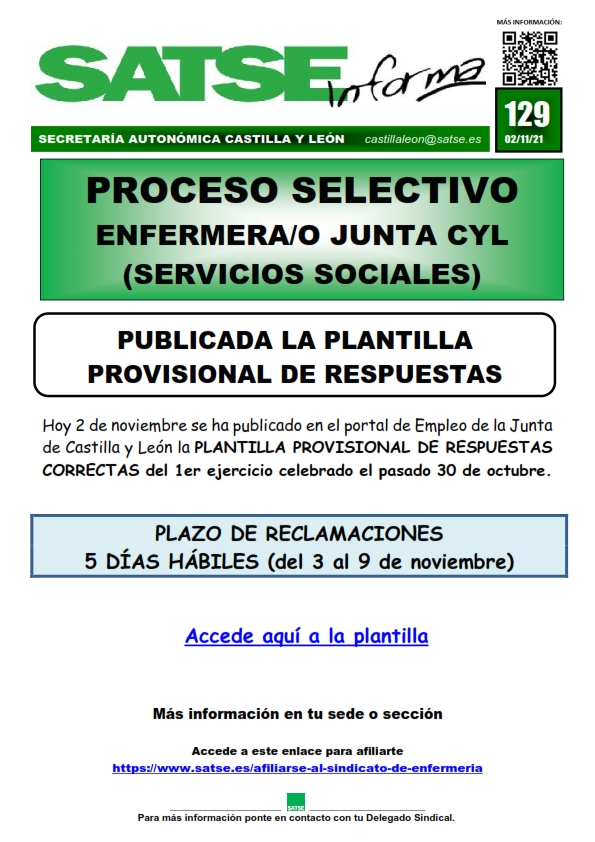 S.I. 129-21 PLANTILLA RESPUESTAS EXAMEN OPE GERENCIA SERVICIOS SOCIALES