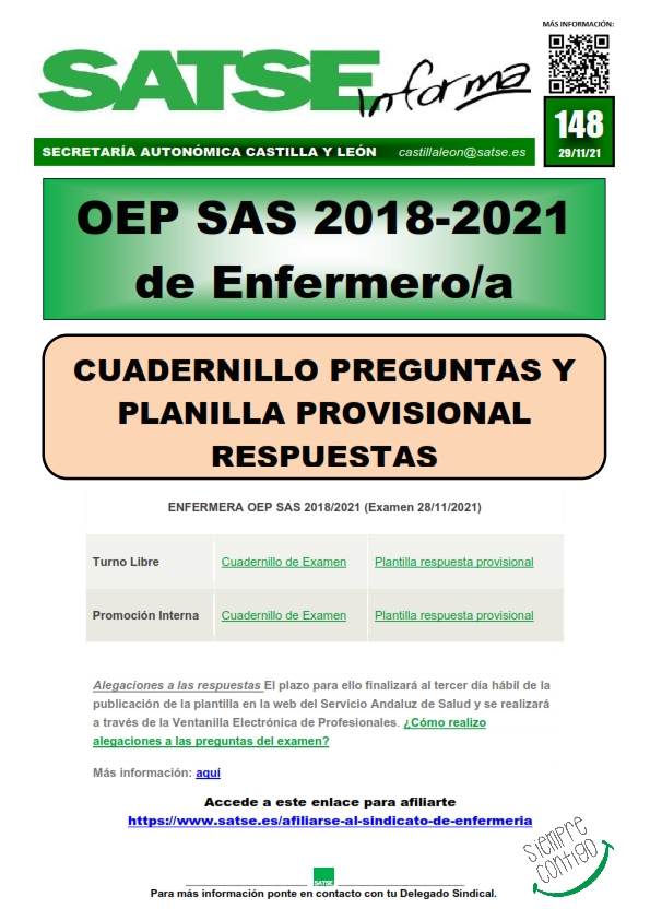 S.I. 148-21 CUADERNILLO Y PLANILLA RESPUESTAS PROVISIONAL OPE ANDALUCIA