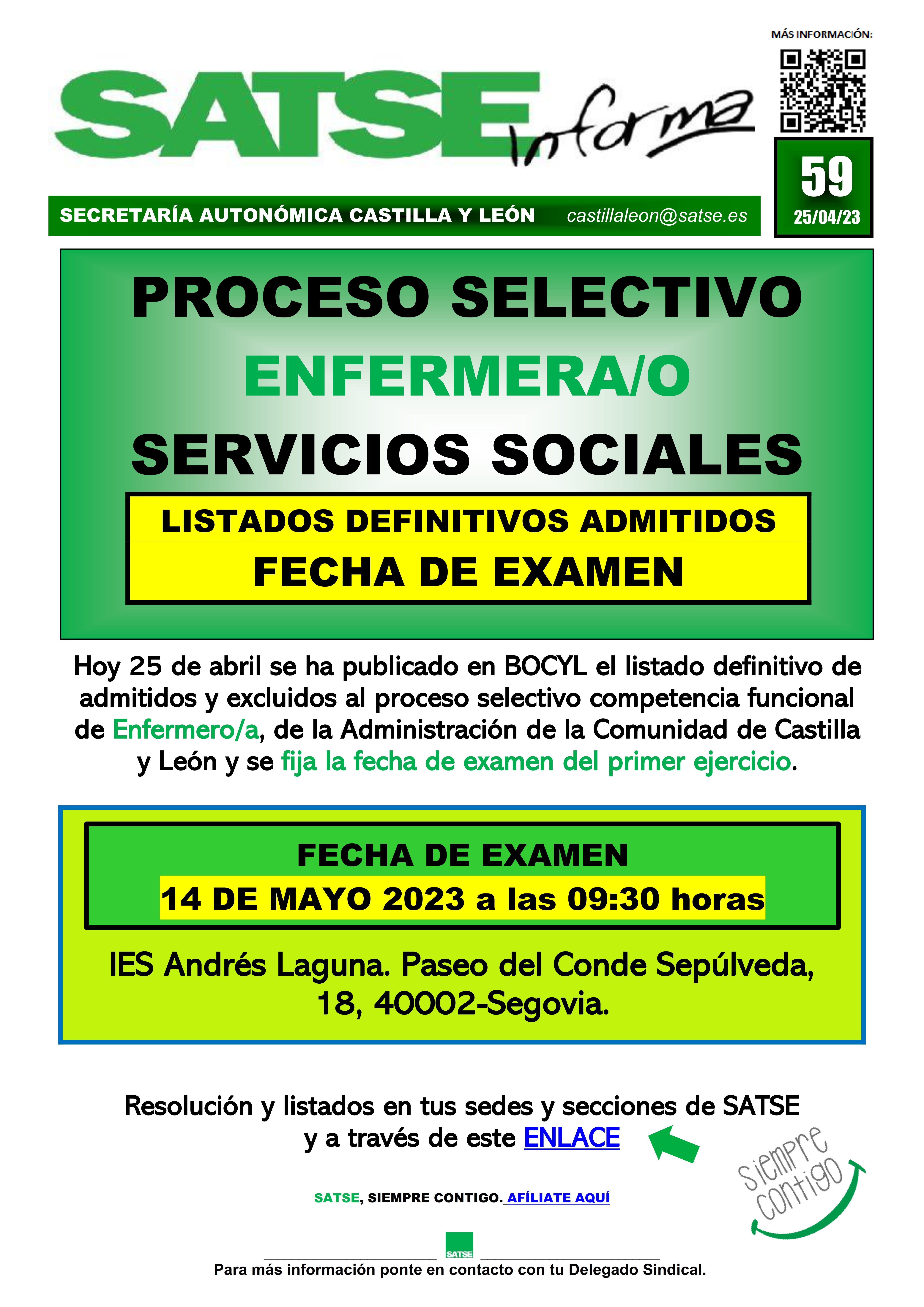S.I. 59-23  EXAMEN ENFERMERA SERVICIOS SOCIALES