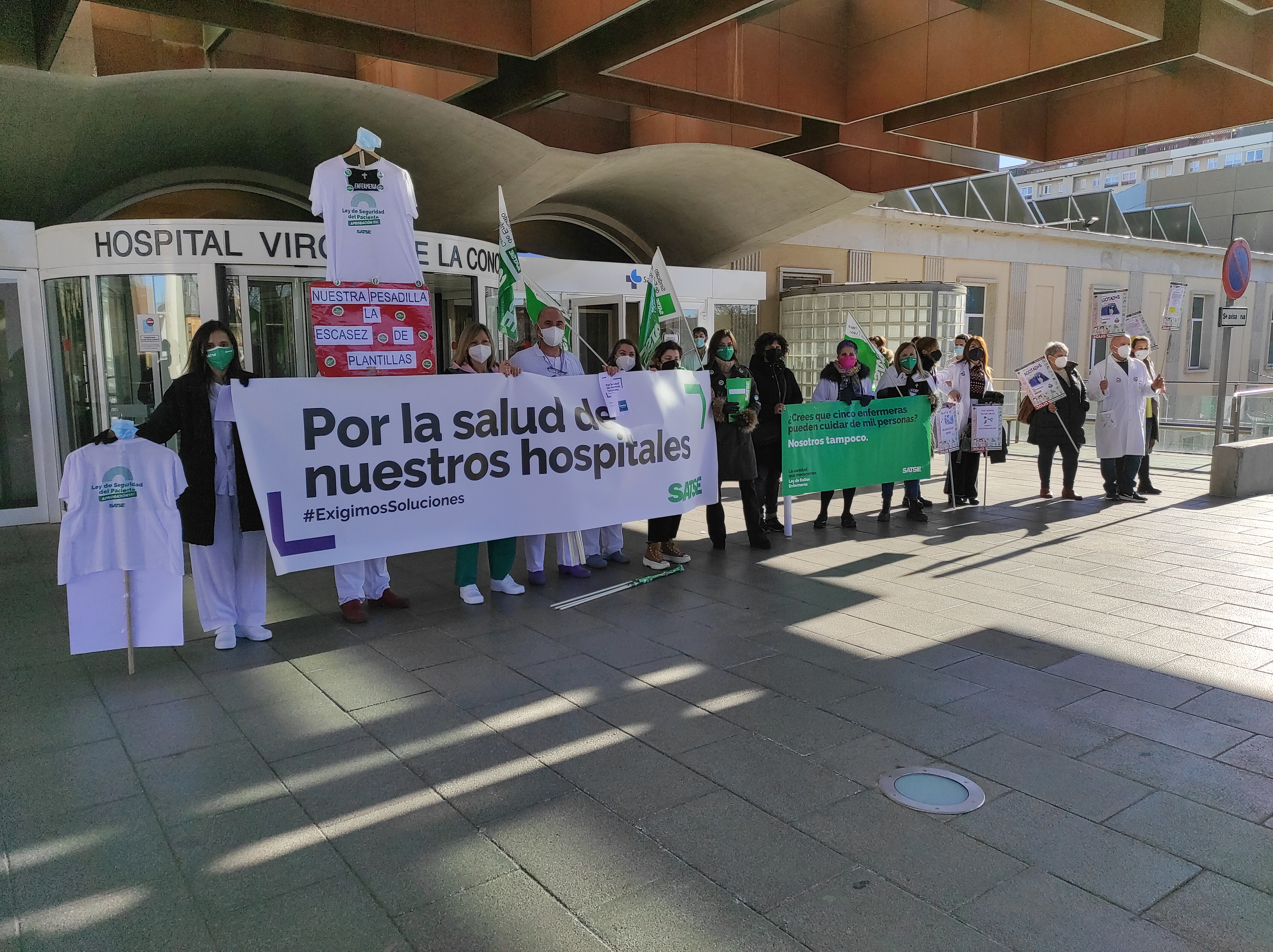 Concentración de SATSE en el Hospital Virgen de la Concha de Zamora el 22 de febrero de 2022