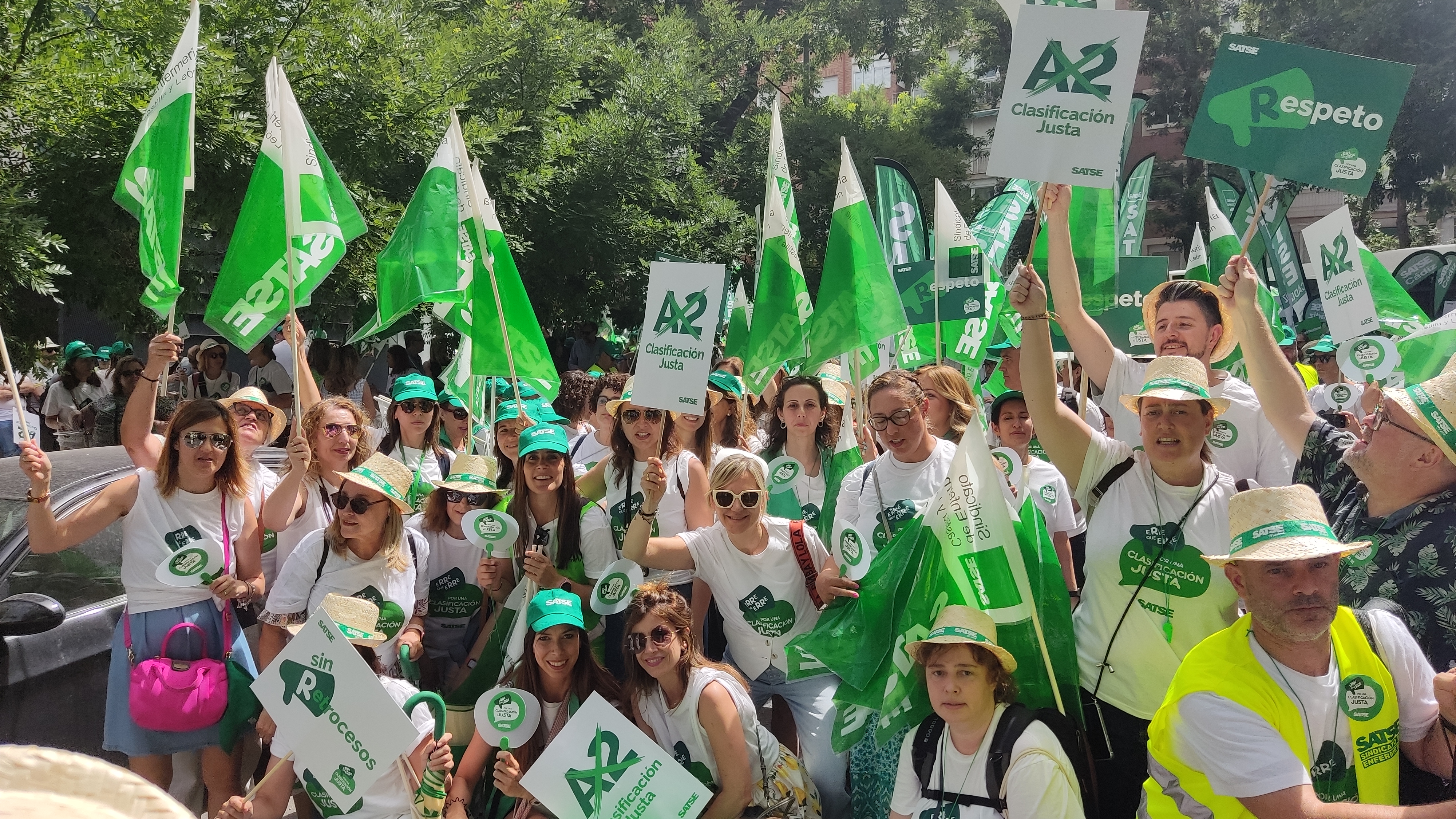 Imagen de las delegadas y delegados de SATSE Castilla y León el 27 de junio en Madrid