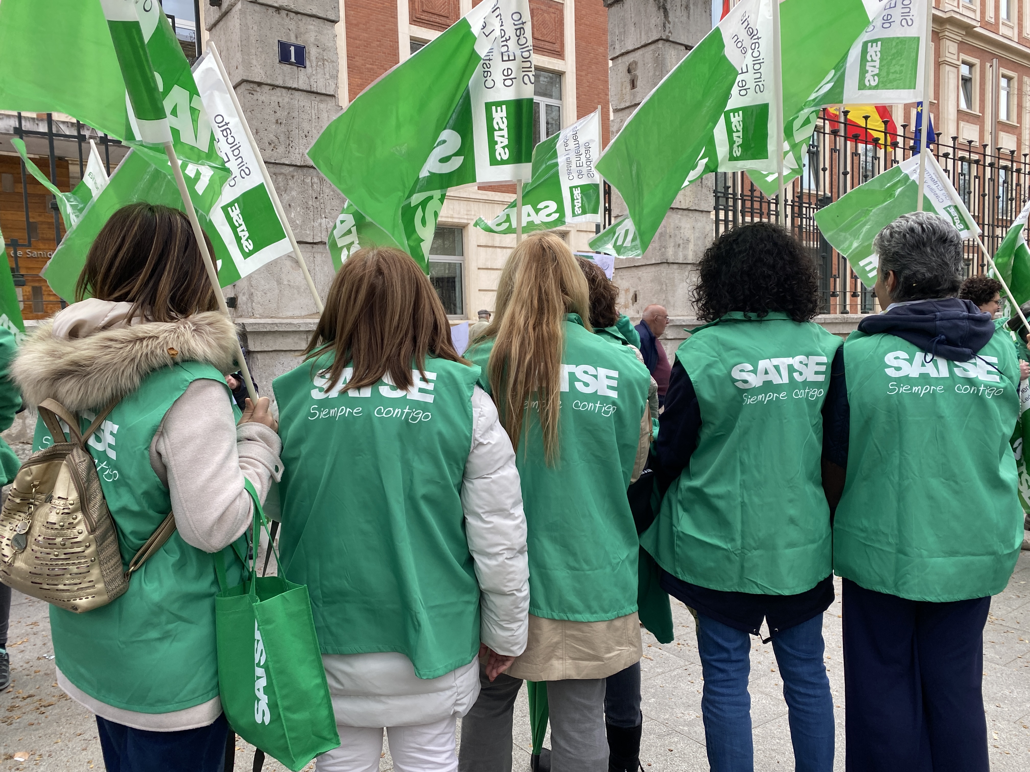 SATSE en la concentración del 4 de abril. 
